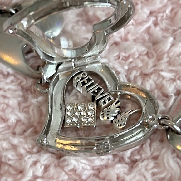 Vintage Glass Heart Locket Toggle Bracelet - Picture 8 of 11